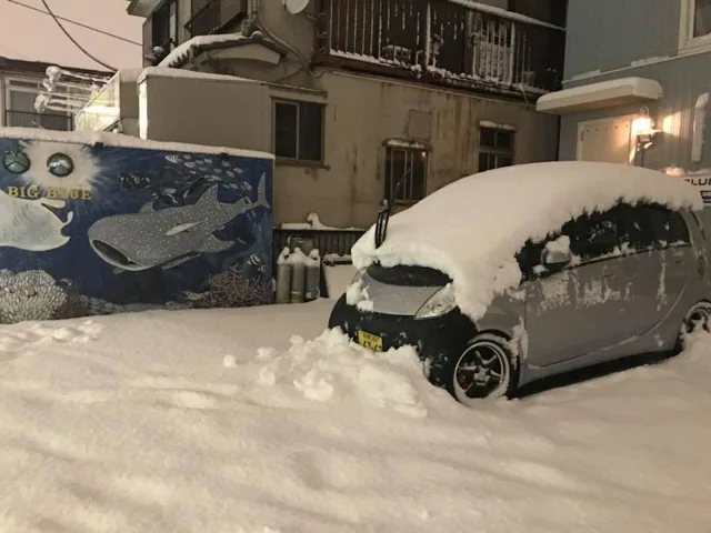 雪が積もったダイビングショップの記録
