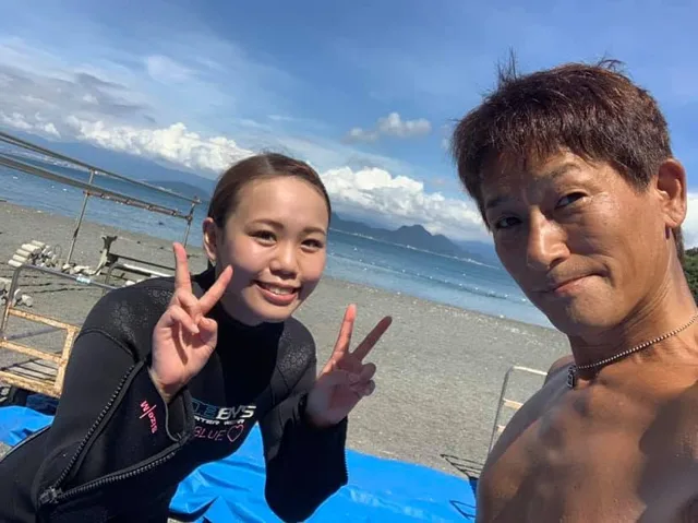 伊豆・大瀬崎でのダイビング講習：ダイビングの記録写真