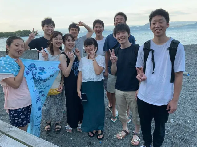 伊豆・大瀬崎でのダイビング:4人以上の参加者の集合写真